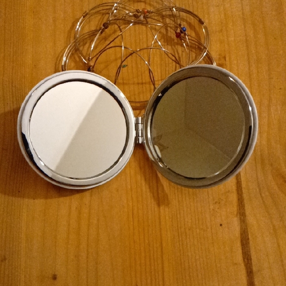 Colorful  handcrafHummingbird Magnifying Glass Mirror With Beautiful Gem Accents - Picture 3 of 6